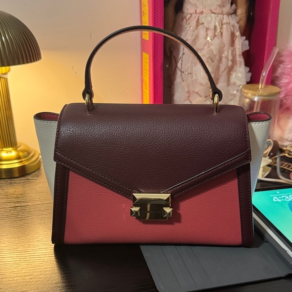 Michael Kors Burgundy and Pink Satchel - Picture 1 of 1